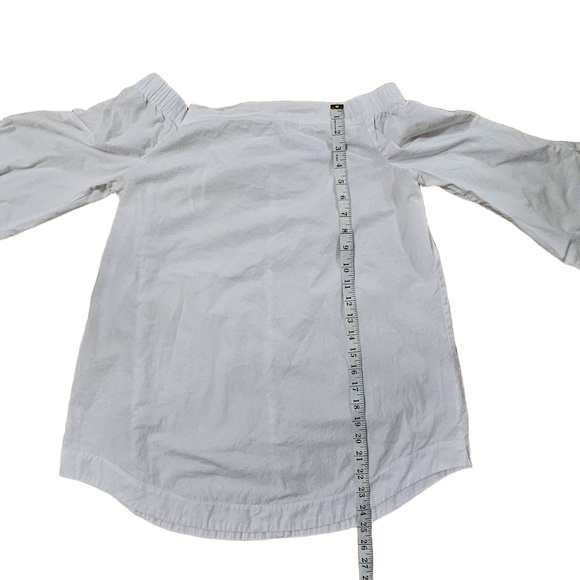 Free People Off Shoulder Top Women Size S White Bell Sleeve Tie Cuff Boho Chic - Picture 2 of 7